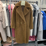 GETADME Women's Thick Warm Teddy Coats, Real Wool Long Coats, Lady Luxury Outerwear, Natural Fur, S7480A, Winter, 2025
