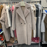 GETADME Women's Thick Warm Teddy Coats, Real Wool Long Coats, Lady Luxury Outerwear, Natural Fur, S7480A, Winter, 2025