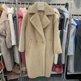 GETADME Women's Thick Warm Teddy Coats, Real Wool Long Coats, Lady Luxury Outerwear, Natural Fur, S7480A, Winter, 2025