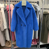 GETADME Women's Thick Warm Teddy Coats, Real Wool Long Coats, Lady Luxury Outerwear, Natural Fur, S7480A, Winter, 2025