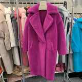 GETADME Women's Thick Warm Teddy Coats, Real Wool Long Coats, Lady Luxury Outerwear, Natural Fur, S7480A, Winter, 2025
