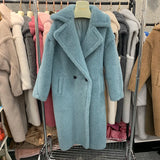 GETADME Women's Thick Warm Teddy Coats, Real Wool Long Coats, Lady Luxury Outerwear, Natural Fur, S7480A, Winter, 2025