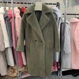 GETADME Women's Thick Warm Teddy Coats, Real Wool Long Coats, Lady Luxury Outerwear, Natural Fur, S7480A, Winter, 2025