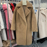GETADME Women's Thick Warm Teddy Coats, Real Wool Long Coats, Lady Luxury Outerwear, Natural Fur, S7480A, Winter, 2025