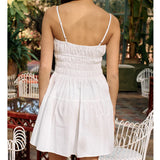 GETADME 여성 Y2K 페어리 캐미 드레스 솔리드/플로럴 타이업 스퀘어넥 스모크 스파게티 스트랩 러플 캐주얼 파티 미니 드레스 스트리트웨어