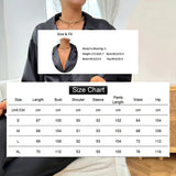 GETADME 여성용 2피스 실크 새틴 파자마 긴팔 딥 V넥 라운지 세트 버튼 다운 셔츠와 팬츠 파자마 패션 오버사이즈 의상