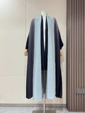 Getadme Wrinkled Women's Windbreaker Jacket Bat Sleeve Scarf Collar, Gradient Long Robe Fashion Retro Coats and Jackets Women