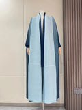 Getadme Wrinkled Women's Windbreaker Jacket Bat Sleeve Scarf Collar, Gradient Long Robe Fashion Retro Coats and Jackets Women
