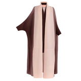 Getadme Wrinkled Women's Windbreaker Jacket Bat Sleeve Scarf Collar, Gradient Long Robe Fashion Retro Coats and Jackets Women