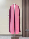 Getadme Wrinkled Women's Windbreaker Jacket Bat Sleeve Scarf Collar, Gradient Long Robe Fashion Retro Coats and Jackets Women