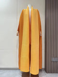 Getadme Wrinkled Women's Windbreaker Jacket Bat Sleeve Scarf Collar, Gradient Long Robe Fashion Retro Coats and Jackets Women