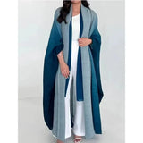 Getadme Wrinkled Women's Windbreaker Jacket Bat Sleeve Scarf Collar, Gradient Long Robe Fashion Retro Coats and Jackets Women