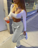 GETADME XS-3XL 사이즈 스택드 스웨트 팬츠 가을 겨울 여성용 미드 웨이스트 두꺼운 스택드 플리스 팬츠 조거 롱 팬츠 스웨트 팬츠