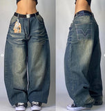 GETADME Y2K American Retro Multi-pocket Overalls Jeans Women New High Street High Waist Loose Straight Tube Slim and Wide Leg Mop Pants