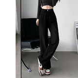 GETADME Y2K American Retro Multi-pocket Overalls Jeans Women New High Street High Waist Loose Straight Tube Slim and Wide Leg Mop Pants