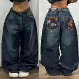 GETADME Y2K American Retro Multi-pocket Overalls Jeans Women New High Street High Waist Loose Straight Tube Slim and Wide Leg Mop Pants