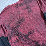 GETADME Y2K Grunge Emo Vintage T-shirt 2000s Cross Cyber Goth Patchwork Long Sleeve Tees E-girl Gothic Harajuku Loose Tops Women Men