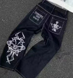 GETADME Y2K Harajuku Fashion New Solid Color Washed Baggy Jeans Women Streetwear Punk Popular Casual Joker High Waist Wide Leg Pants