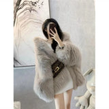 GETADME Y2K Harajuku New Fashion Solid Color Casual Fur Coat Women Gothic Vintage Hip-hop Popular Loose Casual Joker Padded Velvet Coat