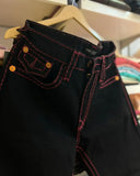 GETADME Y2K New Retro Embroidered Jeans 90s Street Trend Hip Hop Straight Jeans Men's Women's Punk Gothic Casual Loose Wide Legs Pants