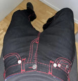 GETADME Y2K New Retro Embroidered Jeans 90s Street Trend Hip Hop Straight Jeans Men's Women's Punk Gothic Casual Loose Wide Legs Pants