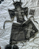 GETADME Y2K 섹시 슬림 탑 팬츠 투피스 세트 여성 하라주쿠 라이트 그레이 타이트 코르셋 탑 하이웨이스트 스웨트 팬츠 가을 겨울 정장