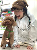 GETADME Y2K Stars Bears Embroidery Hoodies Zipper Hooded zip-up Streetwear Woman Clothing Autumn Loose Fit Women's hoodie