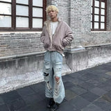 GETADME Y2K Winter Warm Clothing Men Women Retro Simple Plush Coat Sportswear New Loose Leather Motorcycle Punk Fur Collar Jacket Couple