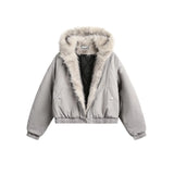 GETADME Y2K Winter Warm Clothing Men Women Retro Simple Plush Coat Sportswear New Loose Leather Motorcycle Punk Fur Collar Jacket Couple