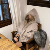 GETADME Y2K Winter Warm Clothing Men Women Retro Simple Plush Coat Sportswear New Loose Leather Motorcycle Punk Fur Collar Jacket Couple