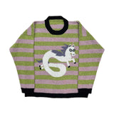 GETADME Y2K Women's Sweater Clothing Vintage Knitted Wool Sweater Jumper Round Neck Stripe Cute patterns Round Neck Long Sleeve Clothing