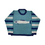 GETADME Y2K Women's Sweater Clothing Vintage Knitted Wool Sweater Jumper Round Neck Stripe Cute patterns Round Neck Long Sleeve Clothing