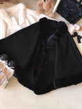 GETADME Y2k Aesthetic Fashion Lolita Cloak Coats Sweet Kawaii Fluffy Vintag Elegant Capes Loose Bandage Cute Bow Women Jacket Streetwear