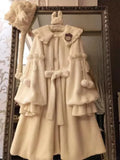 GETADME Y2k Aesthetic Women Lolita Sweet Coats Single-breasted Bandage Bow Winter Jacket Kawaii Cute Grunge Fairy Lantern Sleeve Jackets