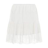 GETADME Y2k Lace Half Slip Skirt Flowy Ruffle Pleated Mini Skirts for Women Fairy Mesh Floral Mid Rise Layered Short Skirts Streetwear