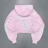 GETADME Y2K 신상품 가을 겨울 후드 투피스 세트 여성용 하라주쿠 힙합 리본 자수 루즈 스포츠웨어 캐주얼 패션 스포츠 슈트