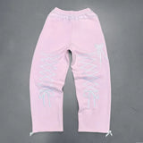 GETADME Y2K 신상품 가을 겨울 후드 투피스 세트 여성용 하라주쿠 힙합 리본 자수 루즈 스포츠웨어 캐주얼 패션 스포츠 슈트