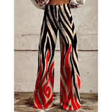 GETADME Y2K 프린트 패턴 청바지 레트로 슬림 미드 웨이스트 마이크로 플레어 팬츠 하이 스트리트 루즈 팬츠 패셔너블하고 트렌디한 신축성 팬츠