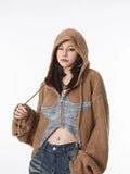 GETADME Y2k Zip Up Hoodie Harajuku Punk Gothic Star Patch Loose Sweatshirts Grunge Streetwear Hooded Crop Jackets Dark Hip Pop Coats
