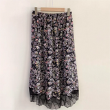 GETADME Zadig 여성 하프 드레스 여름 패션 꽃 무늬 실크 하프 스커트 여성 봄 우아한 미디 스커트 클래식 레이디 의류