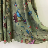 GETADME Zadig 여성 하프 스커트 시크하고 우아한 프린트 그린 롱 스커트 여성 레이온 캐주얼 봄 여성 미디 스커트 레이디 하프 드레스