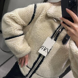 GETADME Zr Mall Style Sheep Fur Fleece Jacket Autumn/winter Warm Comfortable Slimming Jacket Motorcycle Clip-on Leather Coat