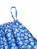 Getadme The cami dress with small flower prints a backless design and thin spaghetti straps is suitable for beach vacations and summer