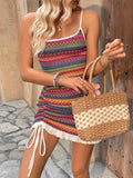 GETADME-2025 Summer Sexy Embroidered Slip Dress Women's Short Sleeveless Lace Trim Backless Party Dress Beach Wedding Evening Dress