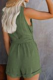 Women's Casual V-neck Monochromatic Jumpsuit, Five-Point Shorts, European and American, Summer, New, 2024
