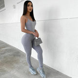 블랙 섹시 점프수트 여성 여름 민소매 롬퍼 스파게티 스트랩 백리스 캐주얼 바디콘 스키니 스포츠 패션 스트리트웨어 