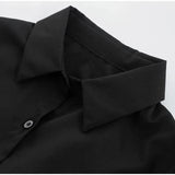 GETADME-Sexy Slim Flared Sleeve Women's Shirt Solid Lapel Single-breasted Back Bandage Tunic Female Blouses Spring Trend New Lady