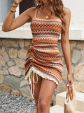 GETADME-2025 Summer Sexy Embroidered Slip Dress Women's Short Sleeveless Lace Trim Backless Party Dress Beach Wedding Evening Dress