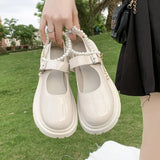 GETADME-Women's Luxury Beaded Mary Jane Leather Shoes Spring/Autumn Fashion Comfortable Elegant Flat Black Walking Shoes Zapatos Mujer