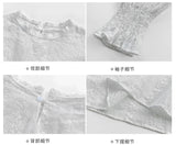 Getadme Dingaozlz Vintage style lace shirt Flare sleeve Hollow out White blouse Casual clothing New fashion Women lace Tops Blusa